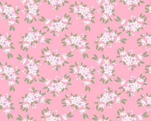 Japanese Pink Cherry Blossom Vector Seamless Pattern