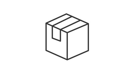 Box Icon. Vector isolated black and white box