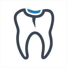 Dental sealant icon, vector and glyph
