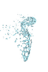 Fototapeta na wymiar Water splash in blue translucent color, isolated on white background 3D illustration