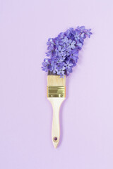Kwiatowy pędzel fioletowy - obrazy, fototapety, plakaty