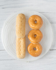 Overview of some different donuts and cream filled buns