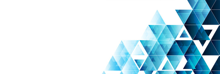 Blue glossy triangles abstract technology background. Geometric vector design