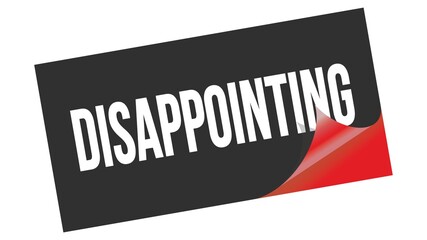 DISAPPOINTING text on black red sticker stamp.