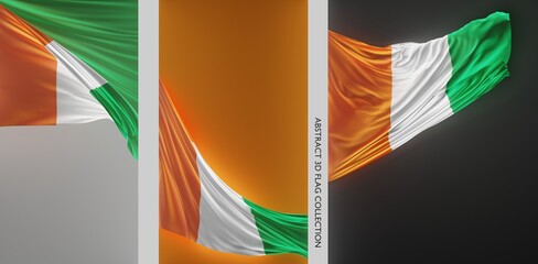 Abstract Ivory Coast Flag 3D Render (3D Artwork)