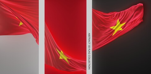 Abstract Vietnam Flag 3D Render (3D Artwork)