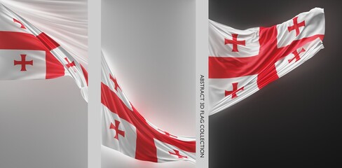Abstract Georgia Flag 3D Render (3D Artwork)