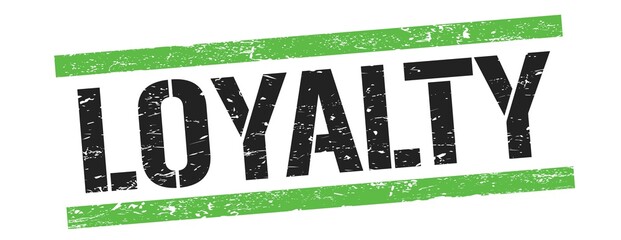 LOYALTY text on black green vintage lines stamp.