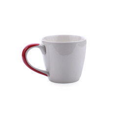 blue cup on white background