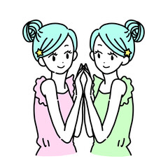 12星座　イラスト　双子座