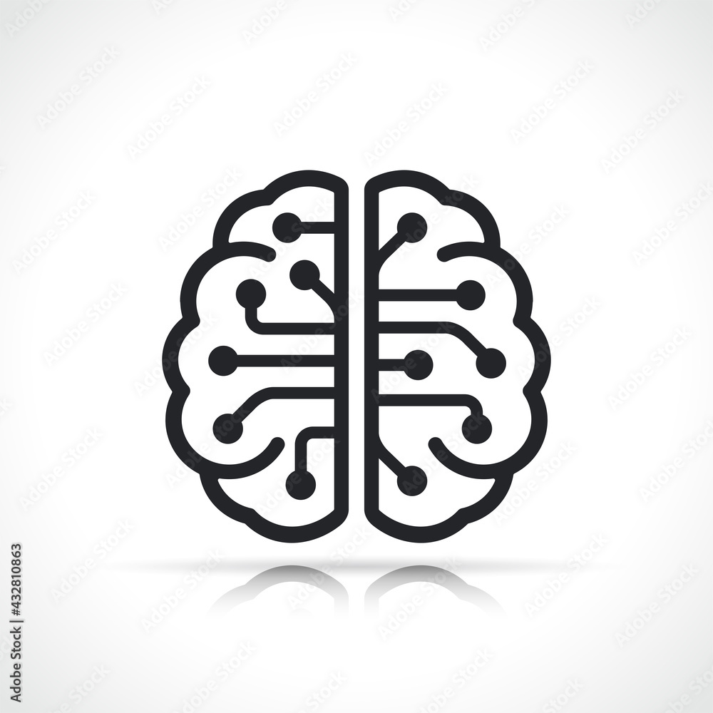 Poster artificial intellingence brain icon isolated