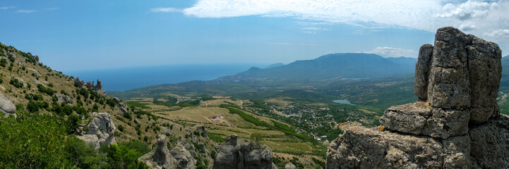 Rocks of the Demerdzhi mountain range in the Crimea.