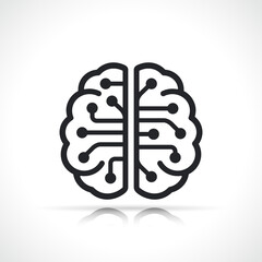 artificial intellingence brain icon isolated