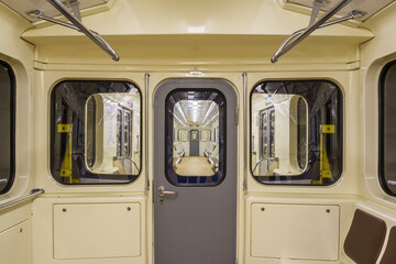 Old subway car without passengers