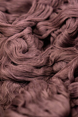 Close Up colorful cotton thread rolls in local shop.