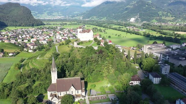 View of medieval Gutenberg castle, palace of the Prince of Liechtenstein