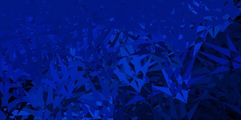 Dark blue vector texture with random triangles.