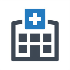 Fototapeta premium Hospital icon, vector and glyph