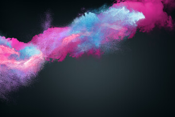 Abstract design of colorful powder snow cloud
