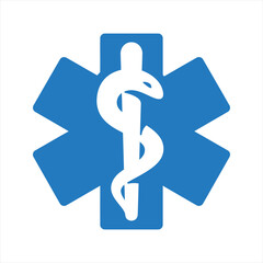 Star of life icon, vector and glyph