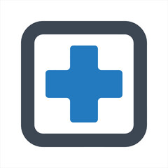 Fototapeta premium Medical symbol icon, vector and glyph