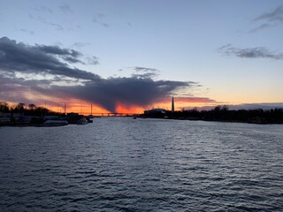 Fototapeta premium sunset in the city