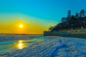 Obraz premium river in ice