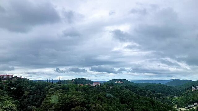 Rolling clouds sunrise timelapse in Dalat, Vietnam's honeymoon capital