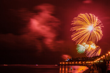 Fototapeta premium fireworks over the city