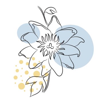 recommend clip art: Vector passionflower illustration with abstract shapes.