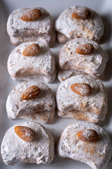 Fototapeta na wymiar Traditional Kavala cookies with almond