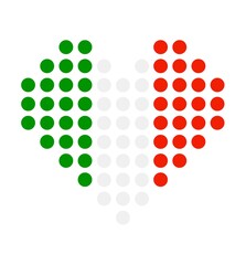 Herz aus Punkten: Italien