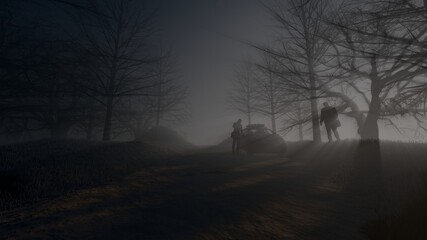 Fototapeta premium fog in the forest