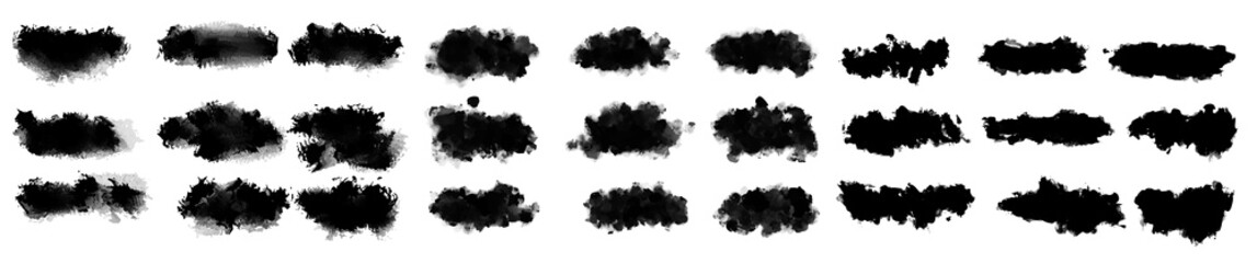 Big set of Black grunge stroke brush , banner, label, for your design, vector.