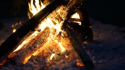 campfire at a barbecue site