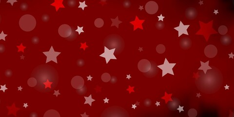 Light Orange vector backdrop with circles, stars.