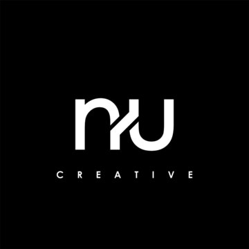 NU Letter Initial Logo Design Template Vector Illustration