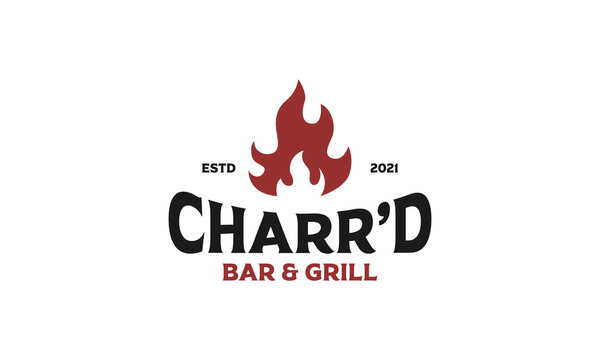 Bar And Grill Vintage logo vector icon illustration