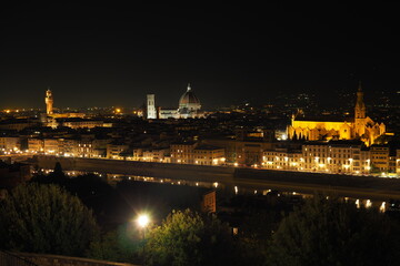 Fototapeta na wymiar Night view of Florence from Piazzale Michelangelo, Tuscany, Italy