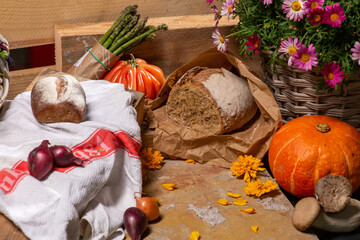 autumn still life bread