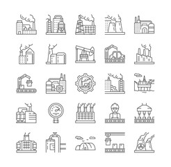Fototapeta na wymiar Factories, heavy industry icons