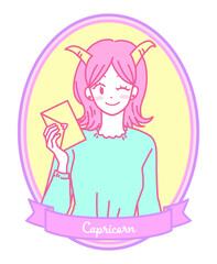 12星座　イラスト　文字入り