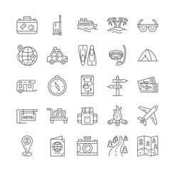 Travel line icons
