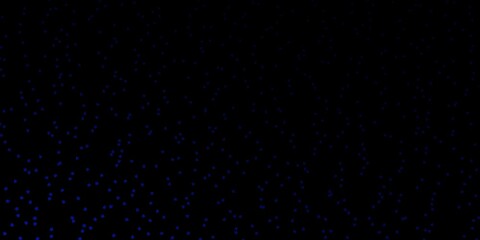 Dark BLUE vector template with neon stars.
