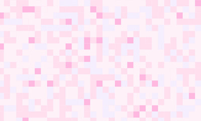 Abstract square pixel mosaic pink background geometric seamless pattern in pastel colors. 8 bit