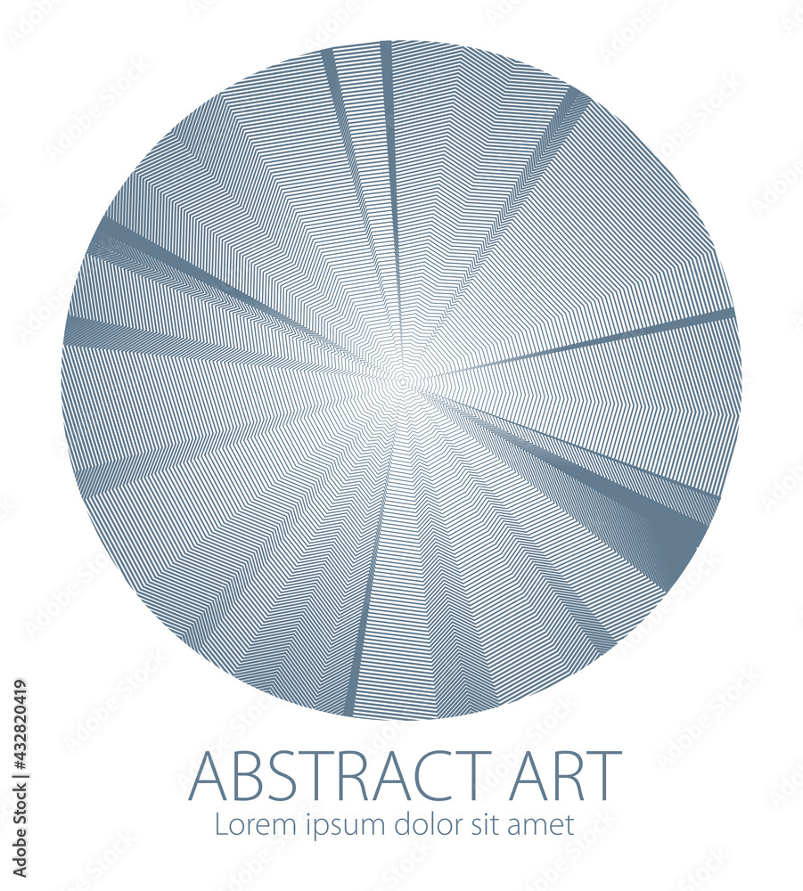 Poster perfect art and design element of great lines surface texture in a shape of circle. vector abstract 