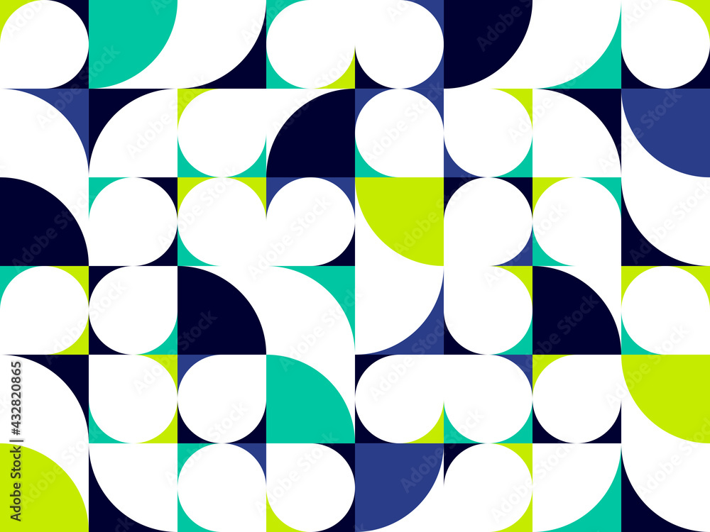 Poster abstract vector geometric seamless pattern, color simple geometric elements repeat tiles, wallpaper 