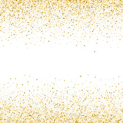 Gold glitter texture on white background Golden dots background