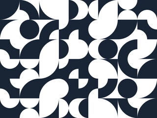 Seamless geometric pattern, abstract vector background for wallpaper or websites or wrapping paper print created with black and white elements of geometry.