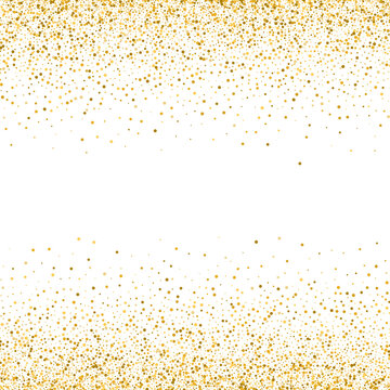 Gold glitter texture on white background Golden dots background